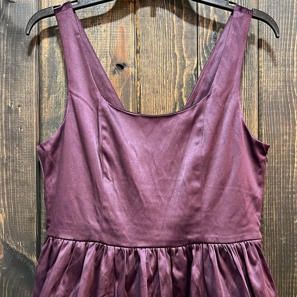 Forever 21 Fit & Flare Mini Dress Purple L Eggplant Bow Girly Y2K Party NWT - Picture 3 of 15